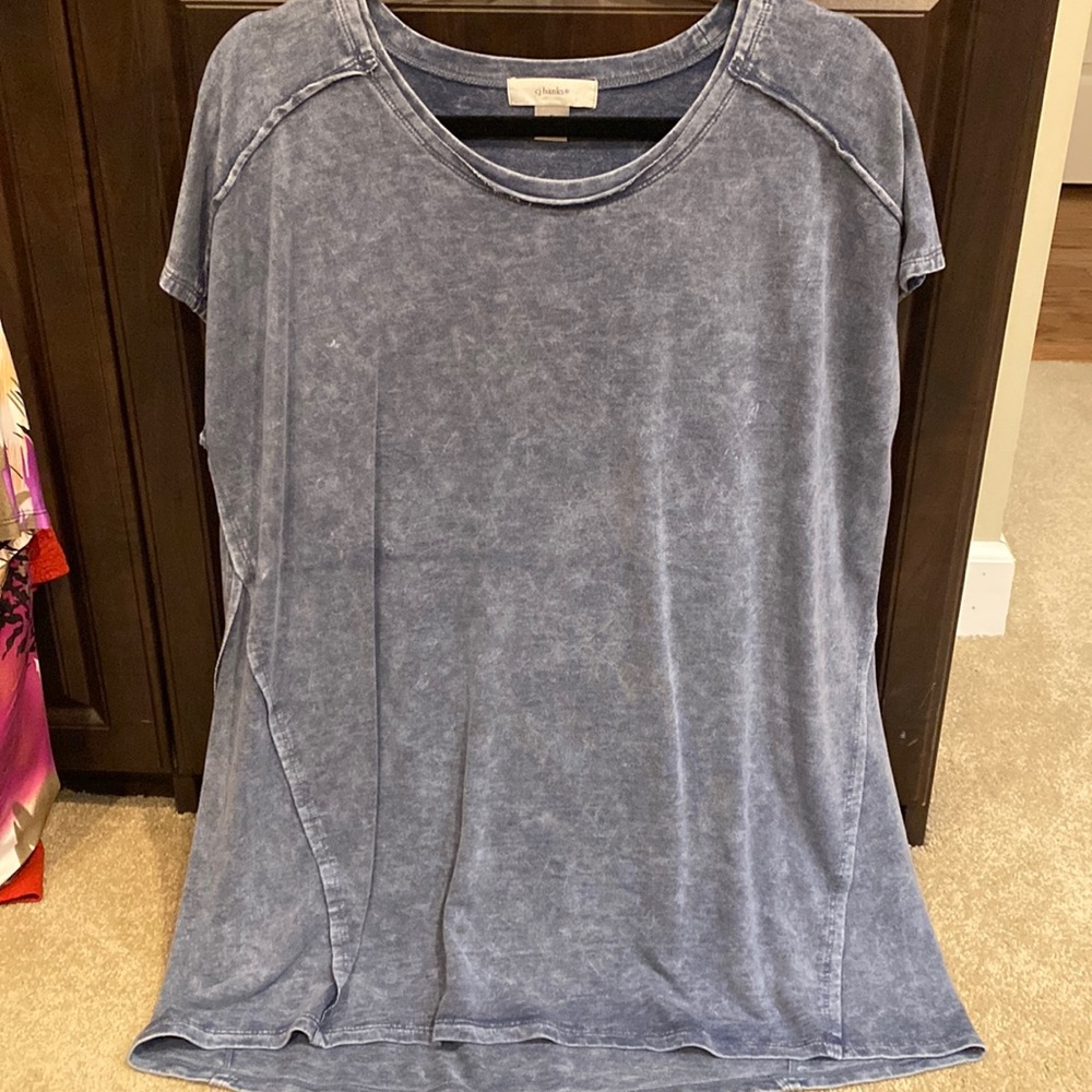CJ Banks blue weathered casual top size X